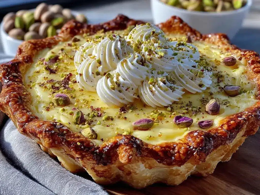 pistachio custard pie - featured image