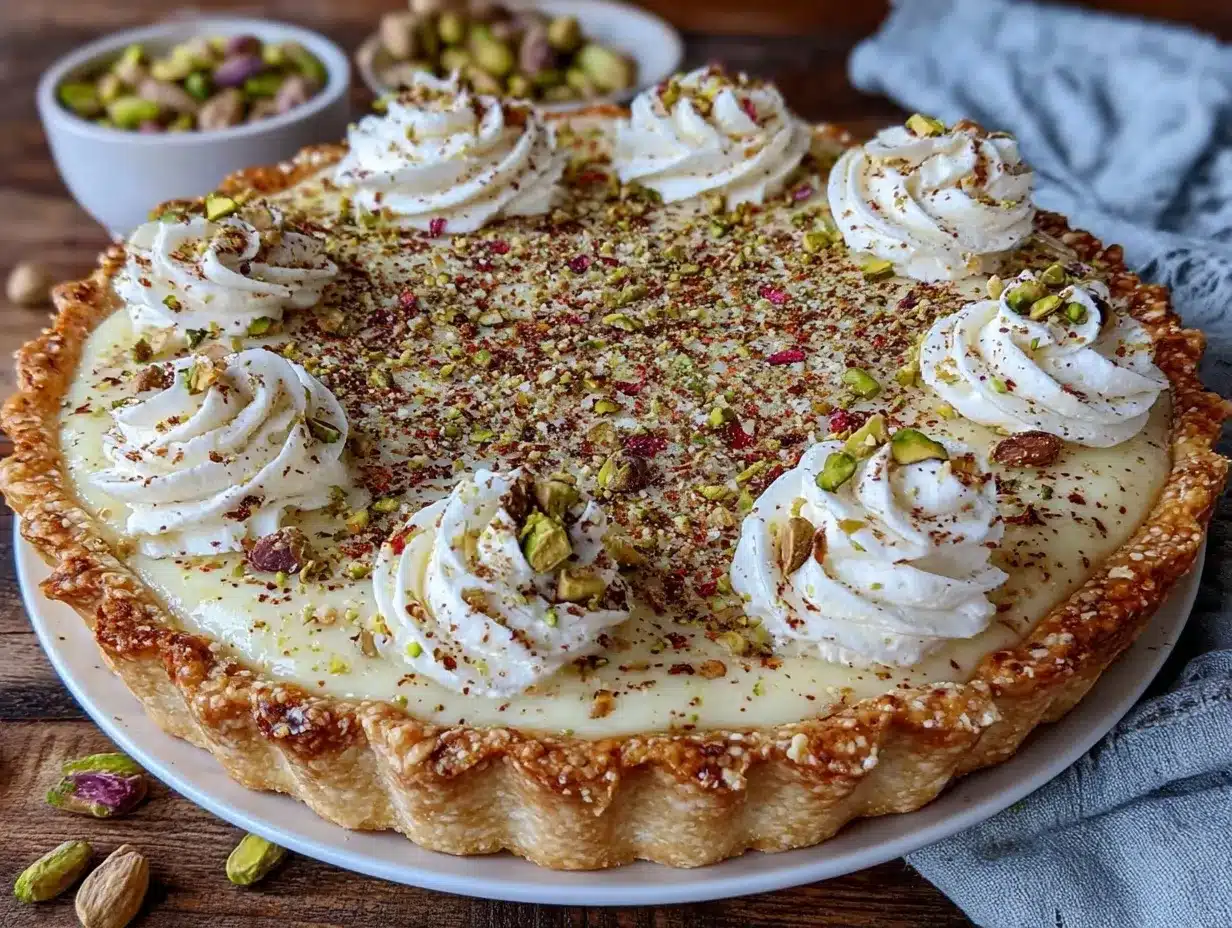 pistachio custard pie preparation steps