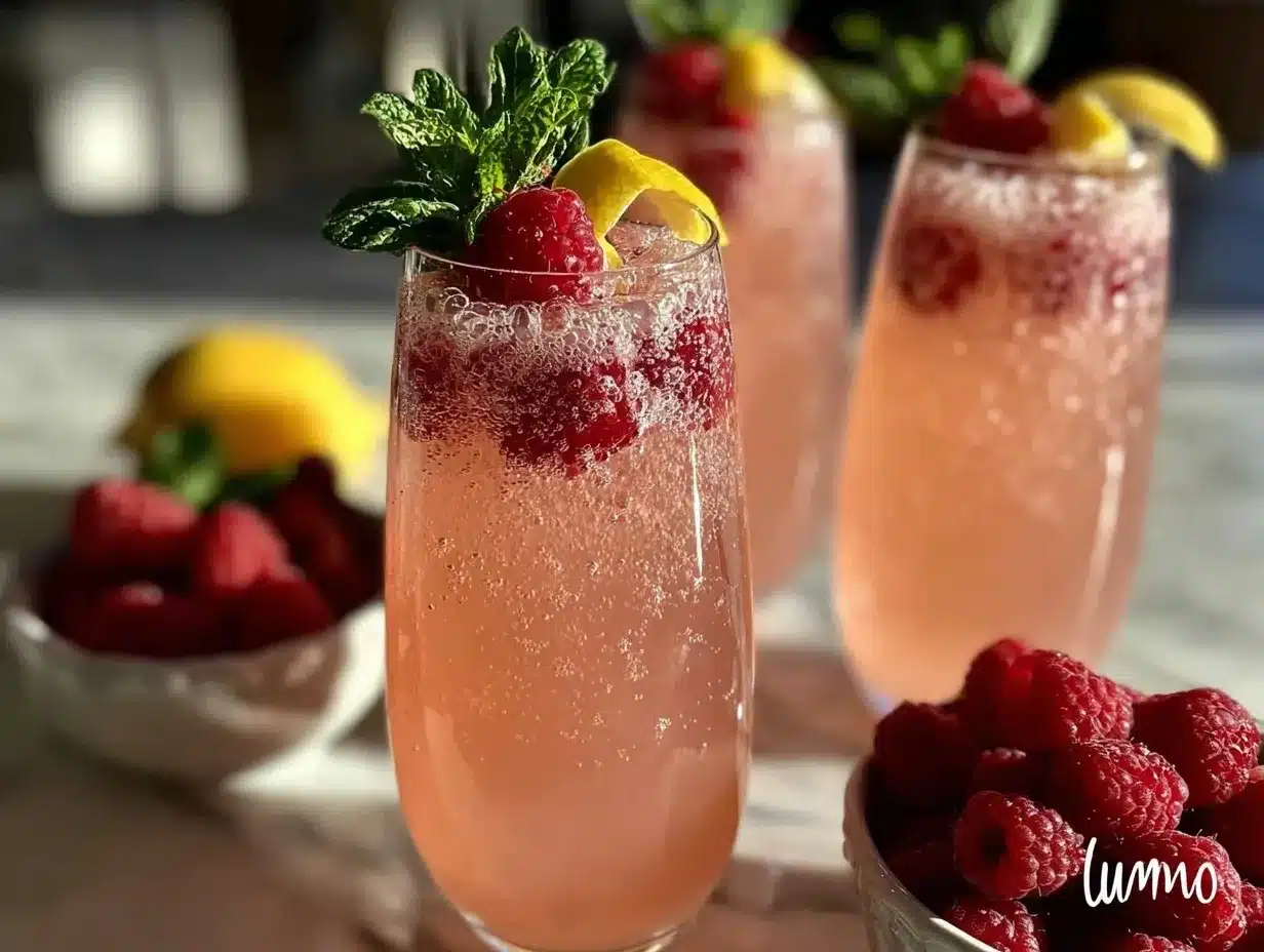 Raspberry Bellini Bar preparation steps