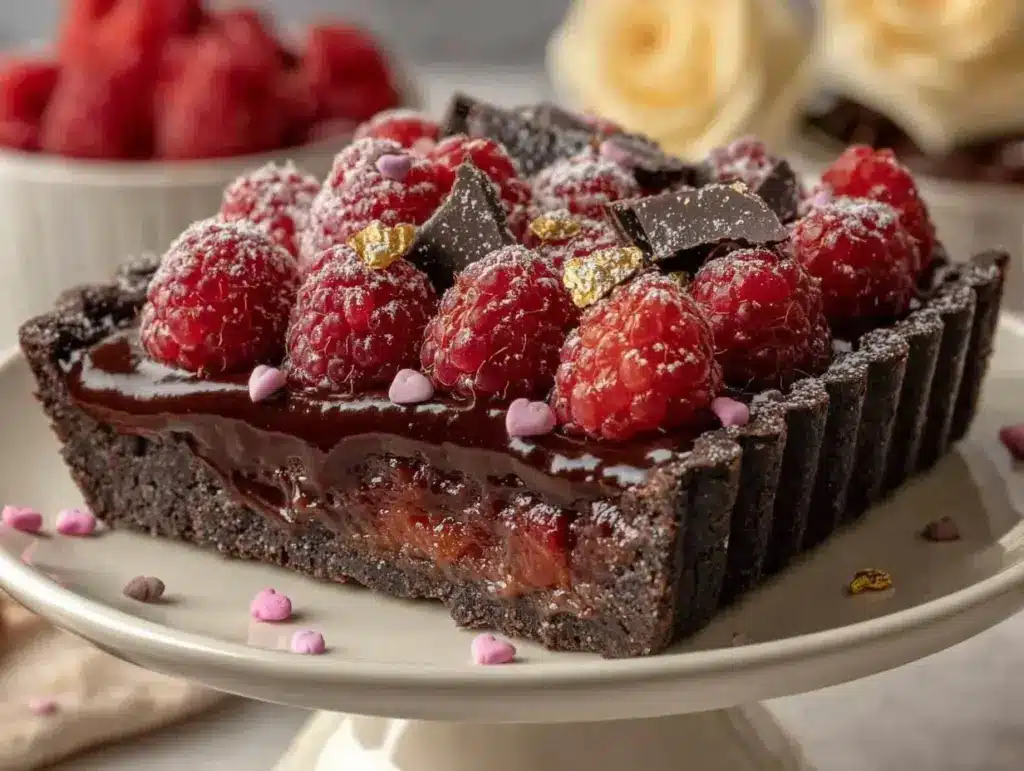 raspberry chocolate tart - featured image