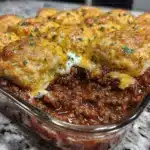 sloppy joes biscuits casserole - featured image