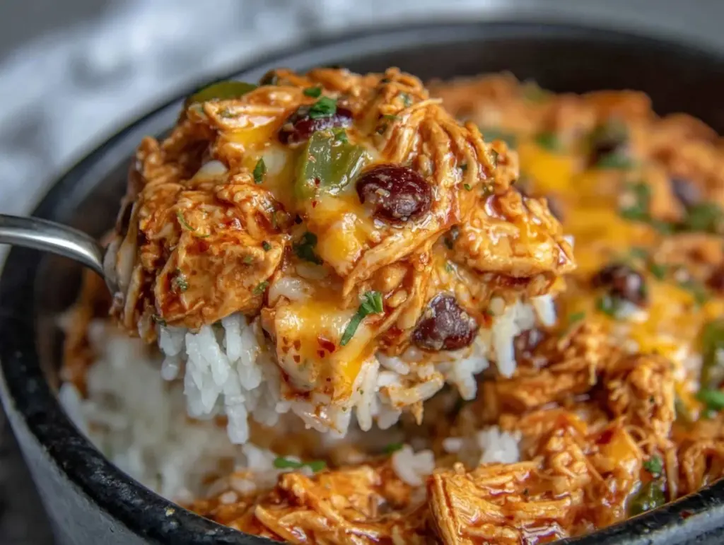 slow cooker chicken burrito bowls - featured image