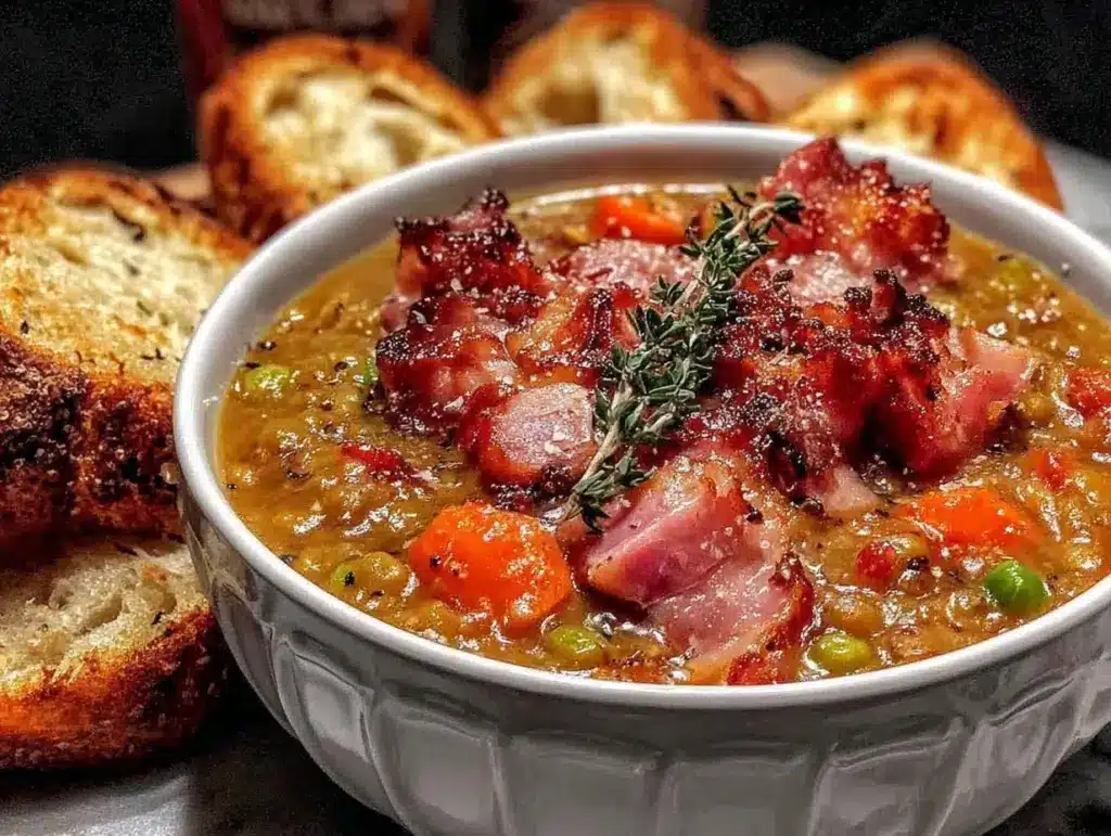 split pea ham soup crockpot - featured image