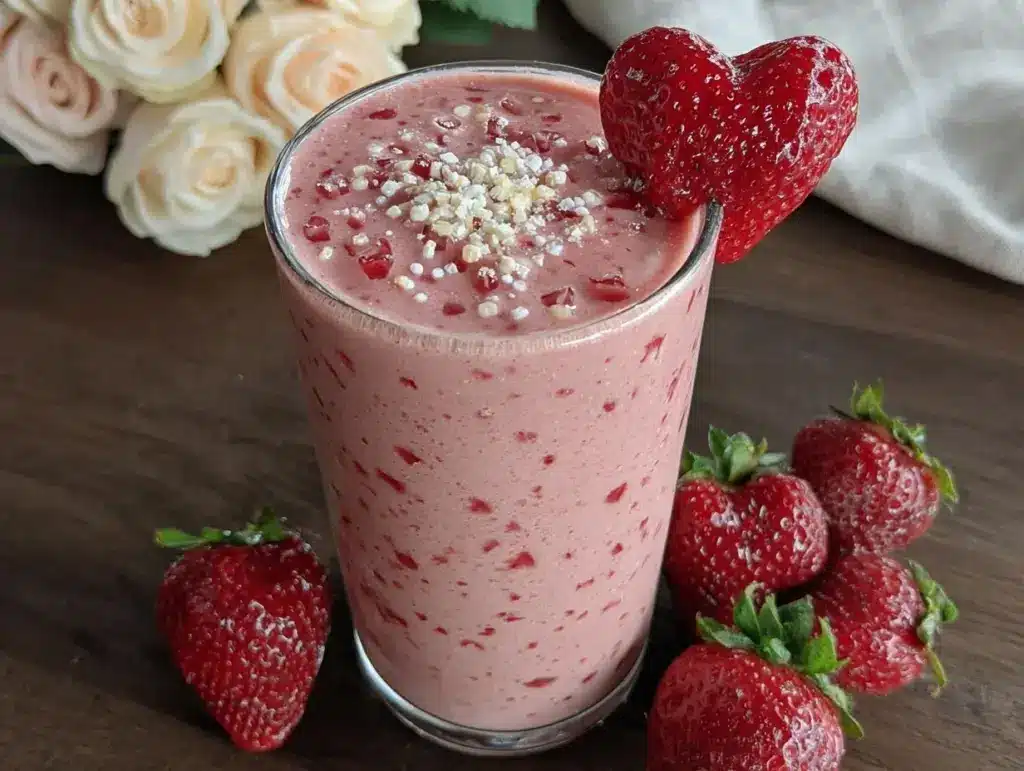 strawberry protein smoothie - featured image