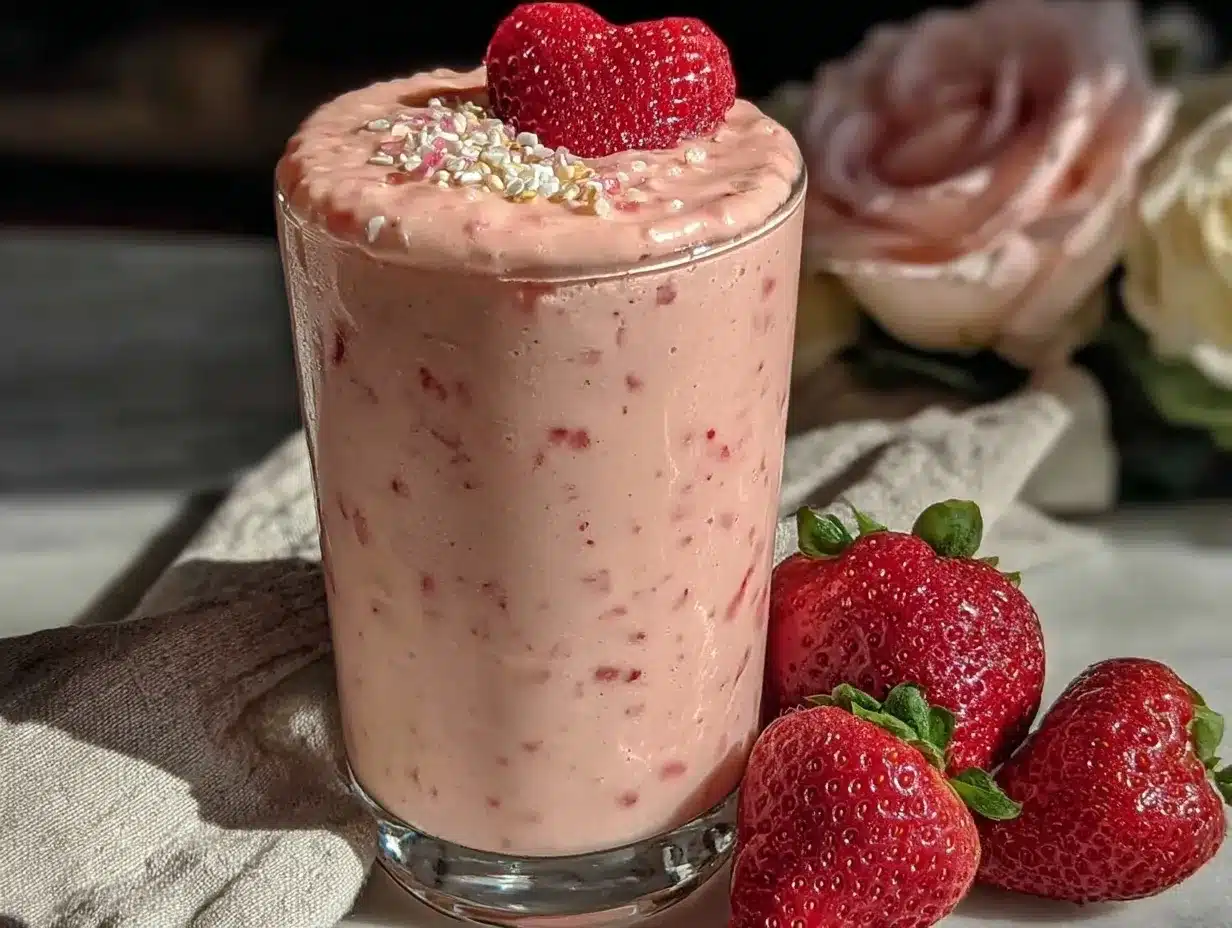 strawberry protein smoothie preparation steps