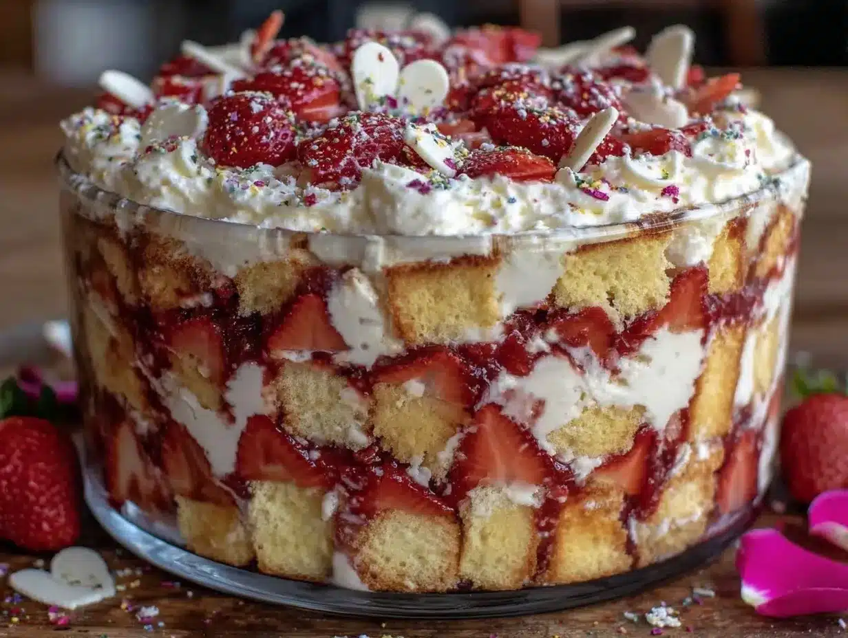 Strawberry Shortcake Trifle Layers preparation steps