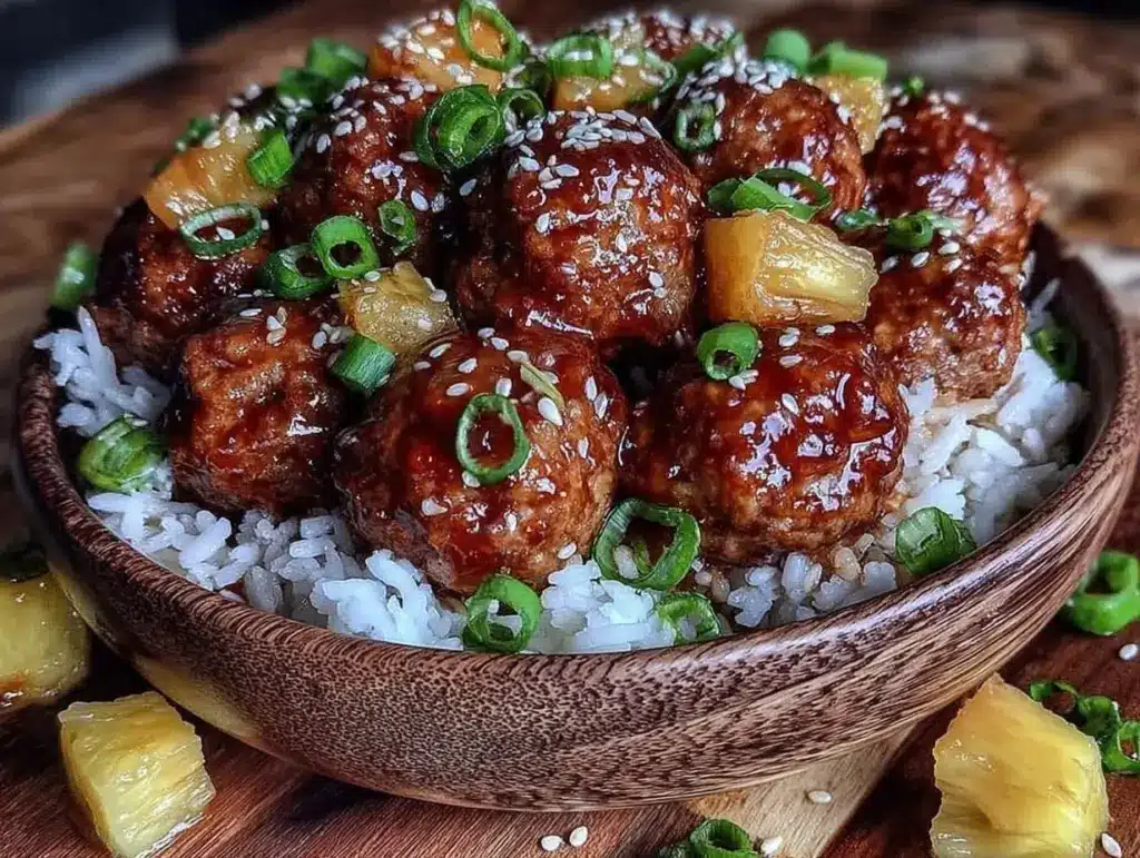 Teriyaki Pineapple Meatballs - featured image