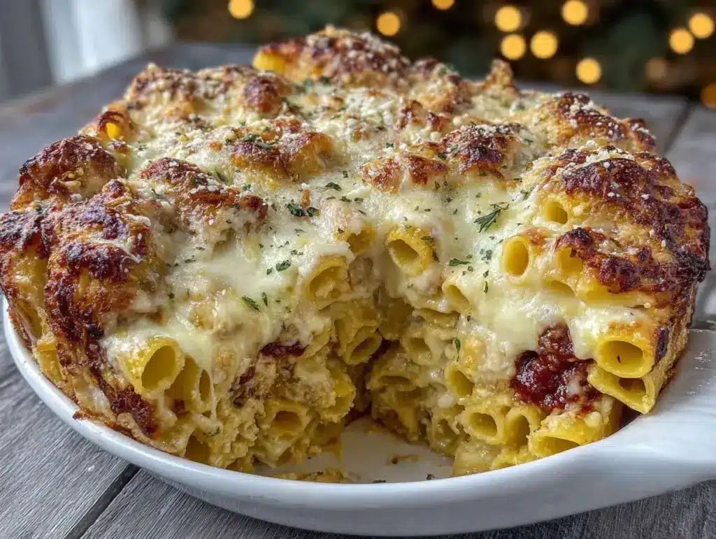 three cheese baked ziti - featured image