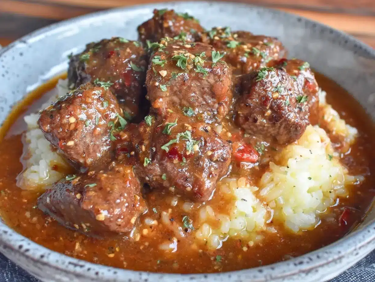 beef tips and gravy preparation steps