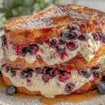 blueberry cream cheese stuffed french toast - featured image