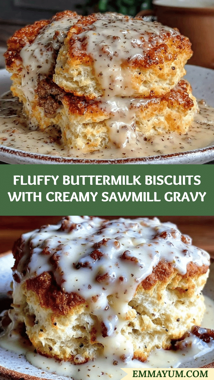 buttermilk biscuits with creamy sawmill gravy recipe