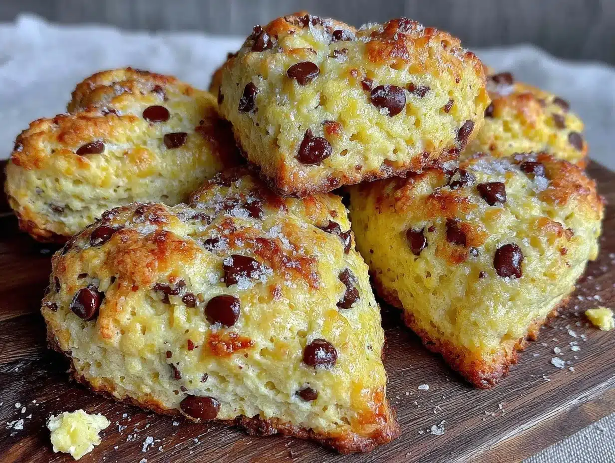 buttery chocolate chip heart scones preparation steps