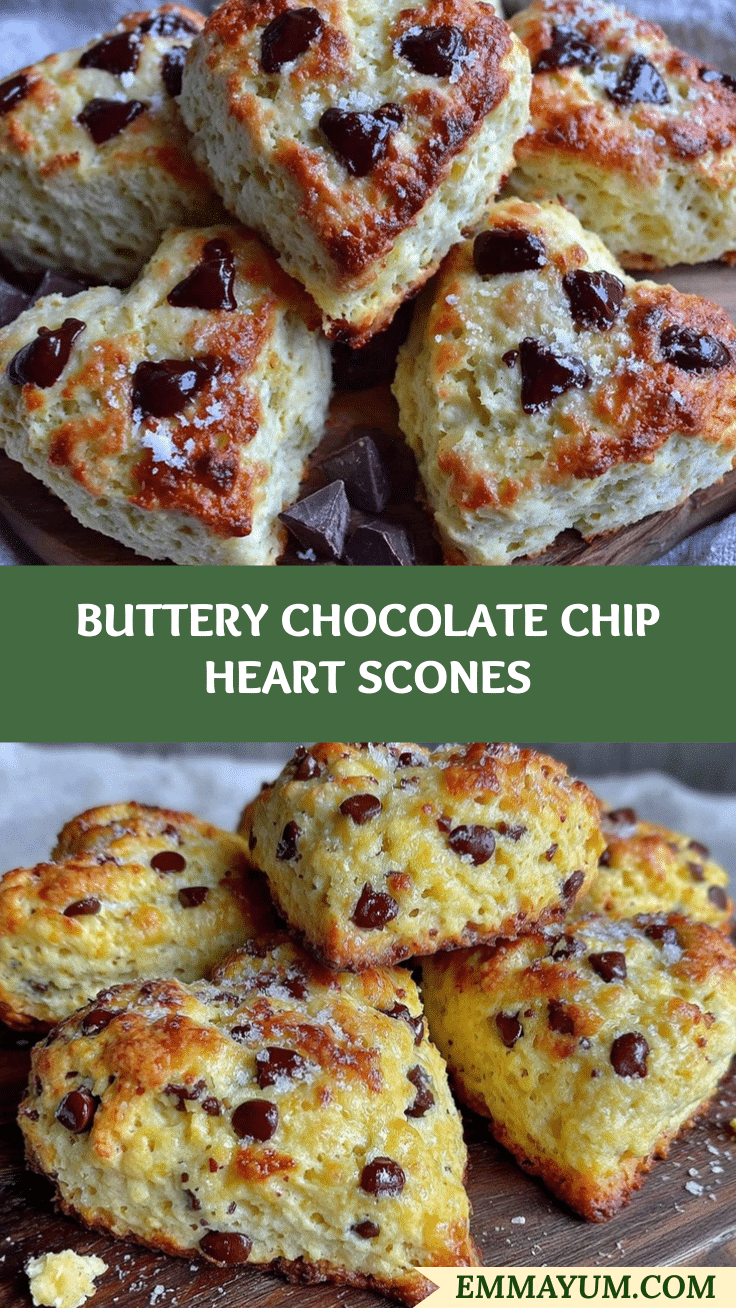 buttery chocolate chip heart scones recipe