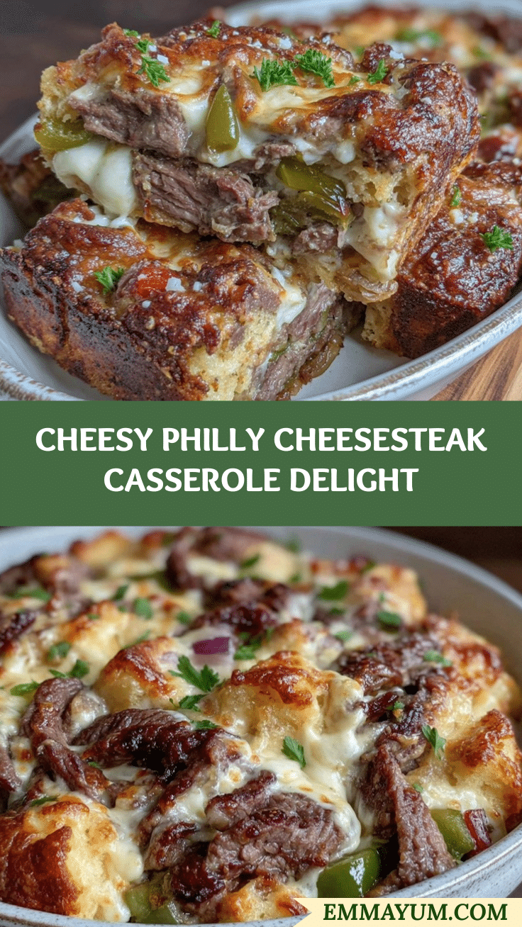 Cheesy Philly Cheesesteak Casserole recipe