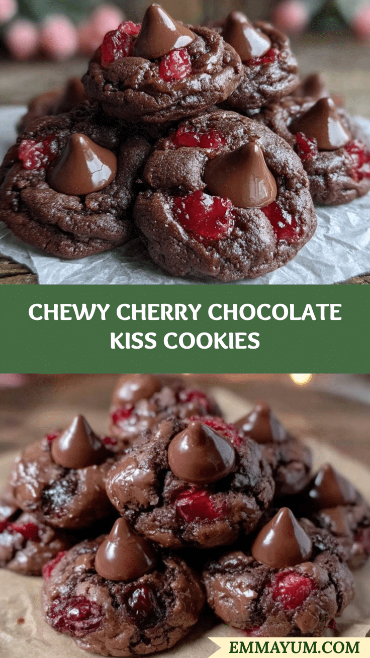 cherry chocolate kiss cookies recipe