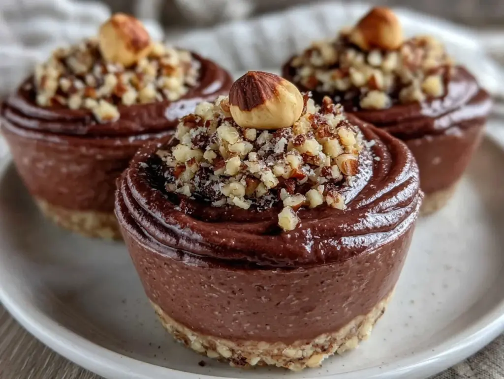 chocolate hazelnut mousse cups - featured image