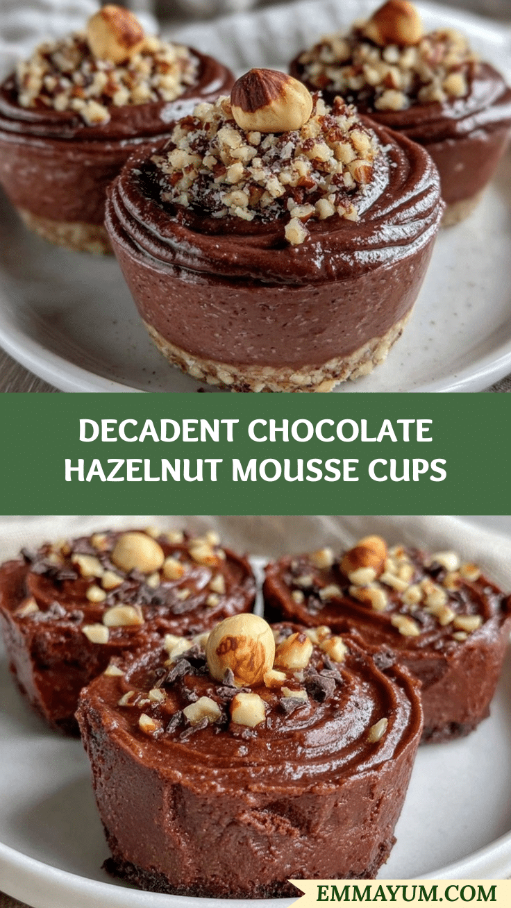 chocolate hazelnut mousse cups recipe