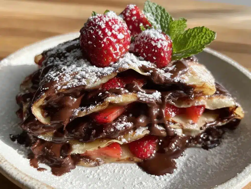 chocolate strawberry crepes - featured image