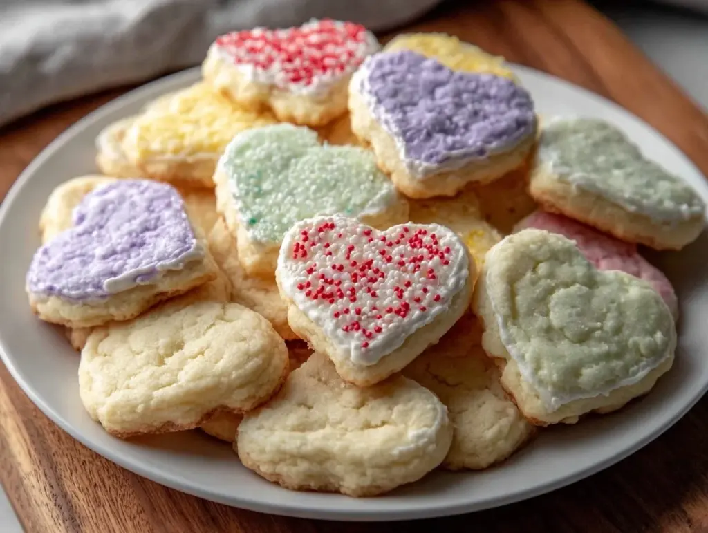 cozy conversation heart cookies - featured image