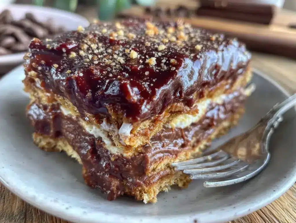 creamy chocolate eclair cake - featured image