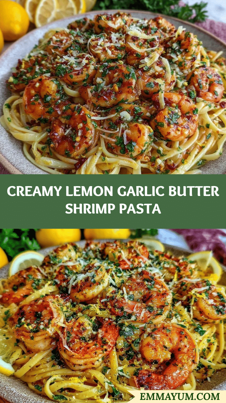 creamy lemon garlic butter shrimp pasta recipe