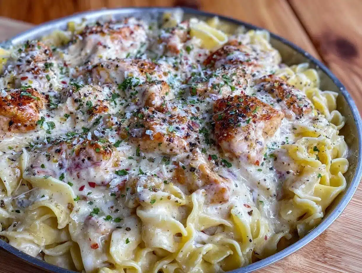 creamy one pot chicken alfredo preparation steps