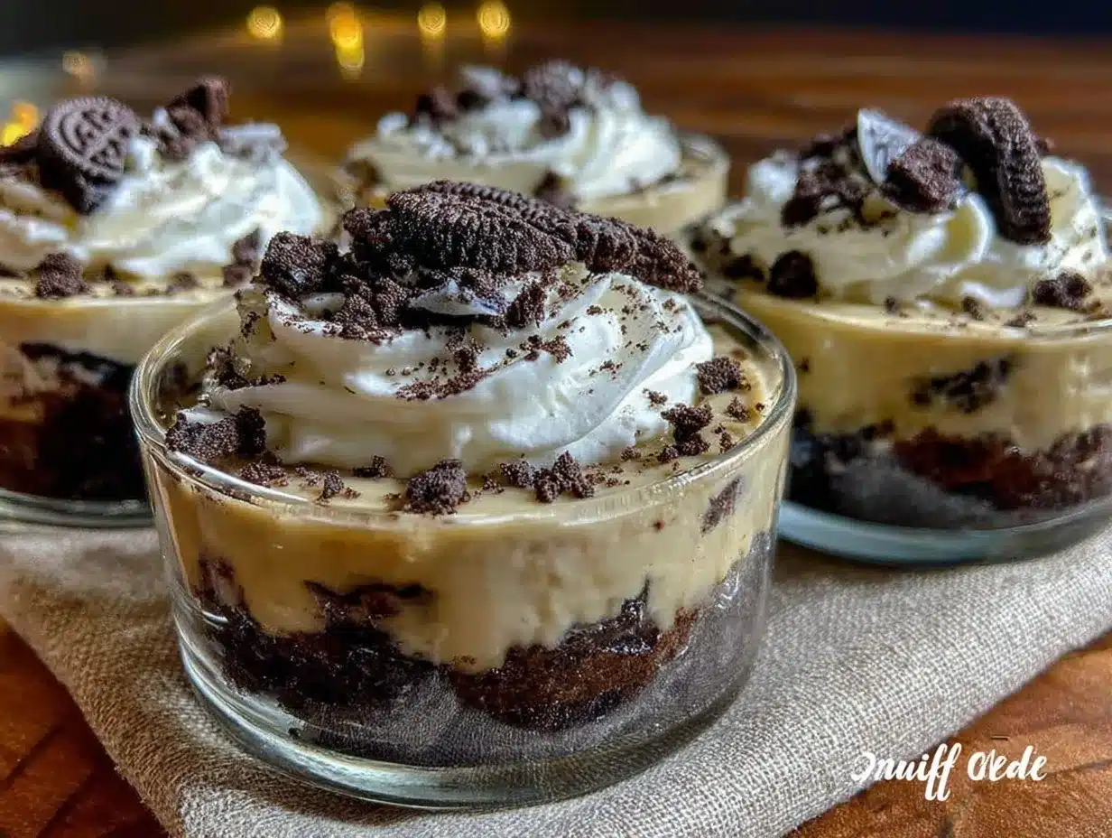 Creamy Oreo Dirt Cups preparation steps