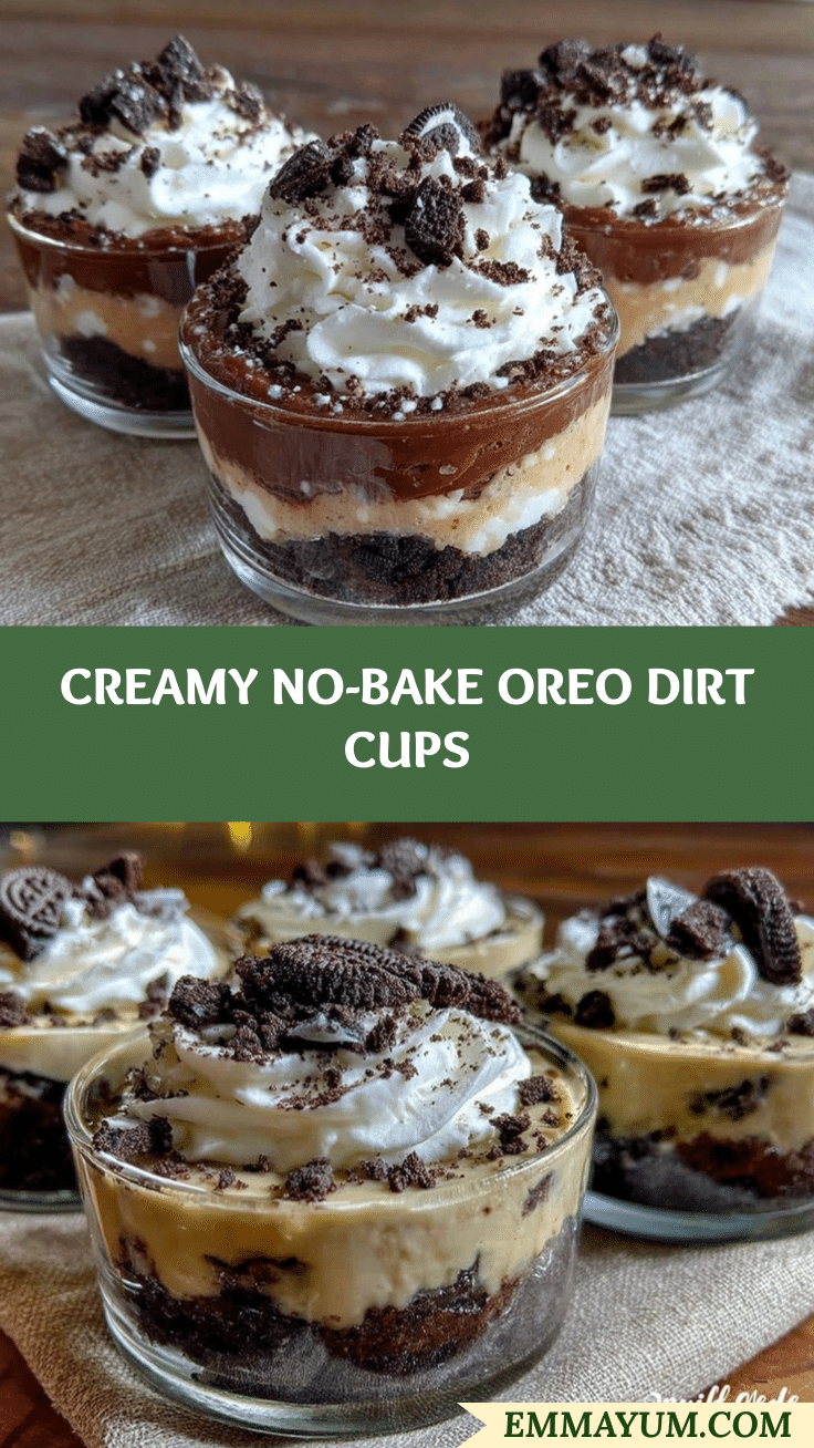 Creamy Oreo Dirt Cups recipe