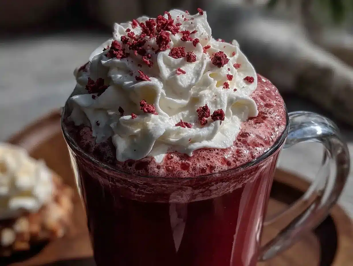 creamy red velvet hot chocolate preparation steps