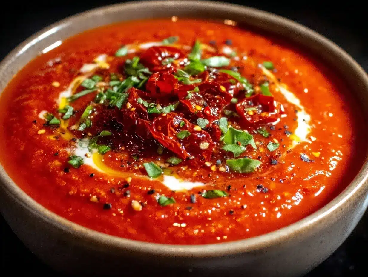 creamy roasted red pepper tomato soup preparation steps