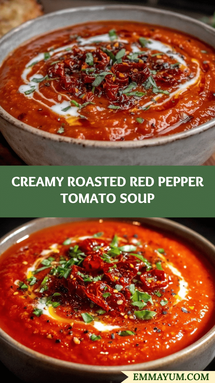 creamy roasted red pepper tomato soup recipe