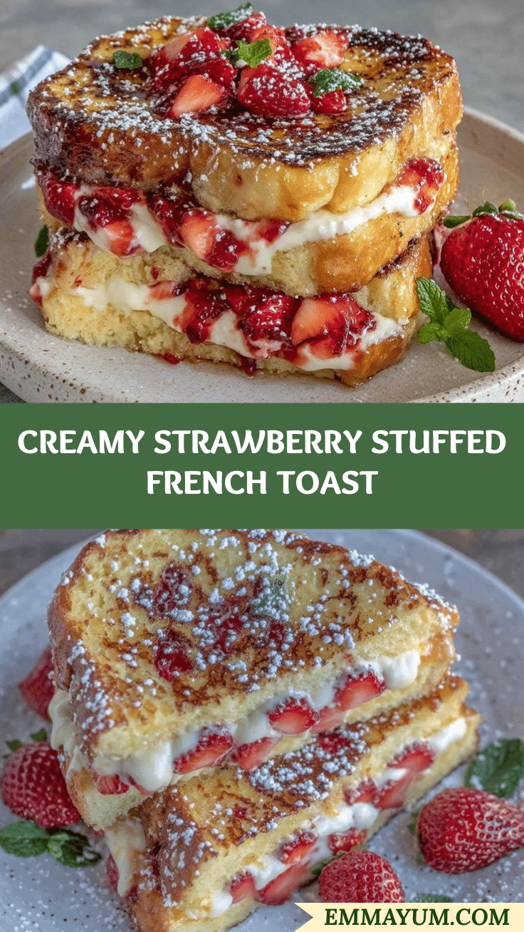 creamy strawberry cream cheese stuffed french toast recipe