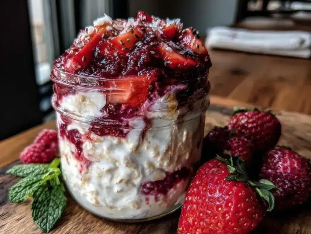 creamy sweetheart overnight oats - featured image