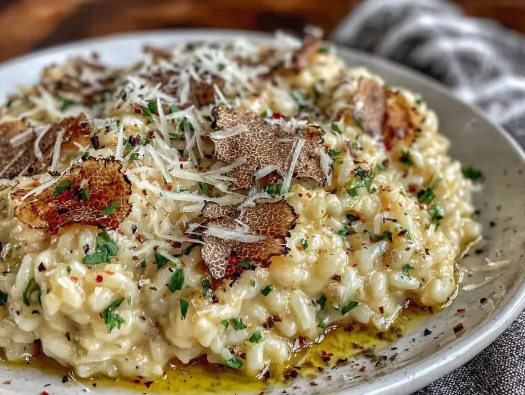 creamy truffle risotto with parmesan - featured image