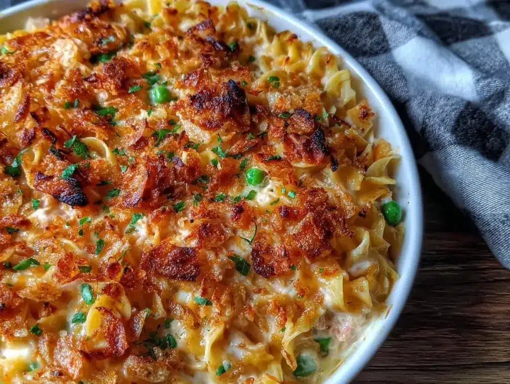 creamy tuna noodle casserole - featured image