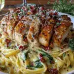 creamy tuscan chicken pasta - featured image