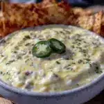creamy white queso dip restaurant style - featured image