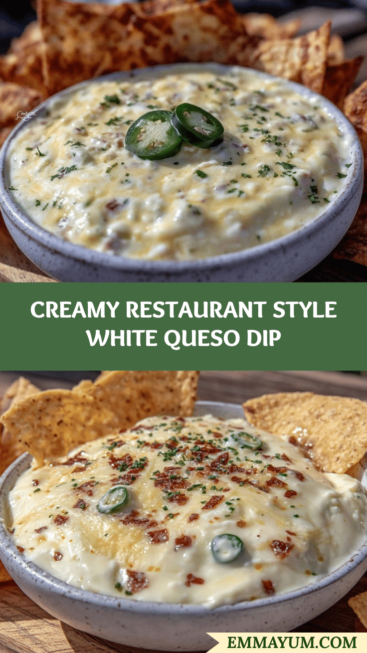 creamy white queso dip restaurant style recipe
