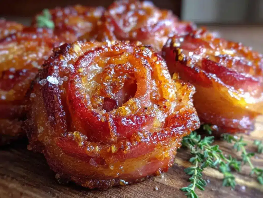 crispy bacon heart roses recipe - featured image