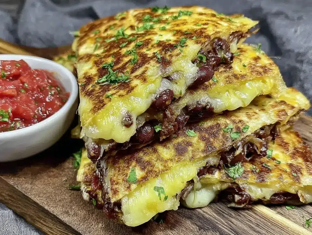crispy black bean quesadillas - featured image