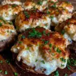 crispy crab stuffed mushrooms - featured image