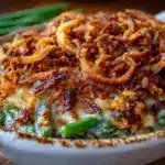 crispy homemade green bean casserole - featured image