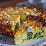 crustless spinach feta quiche - featured image