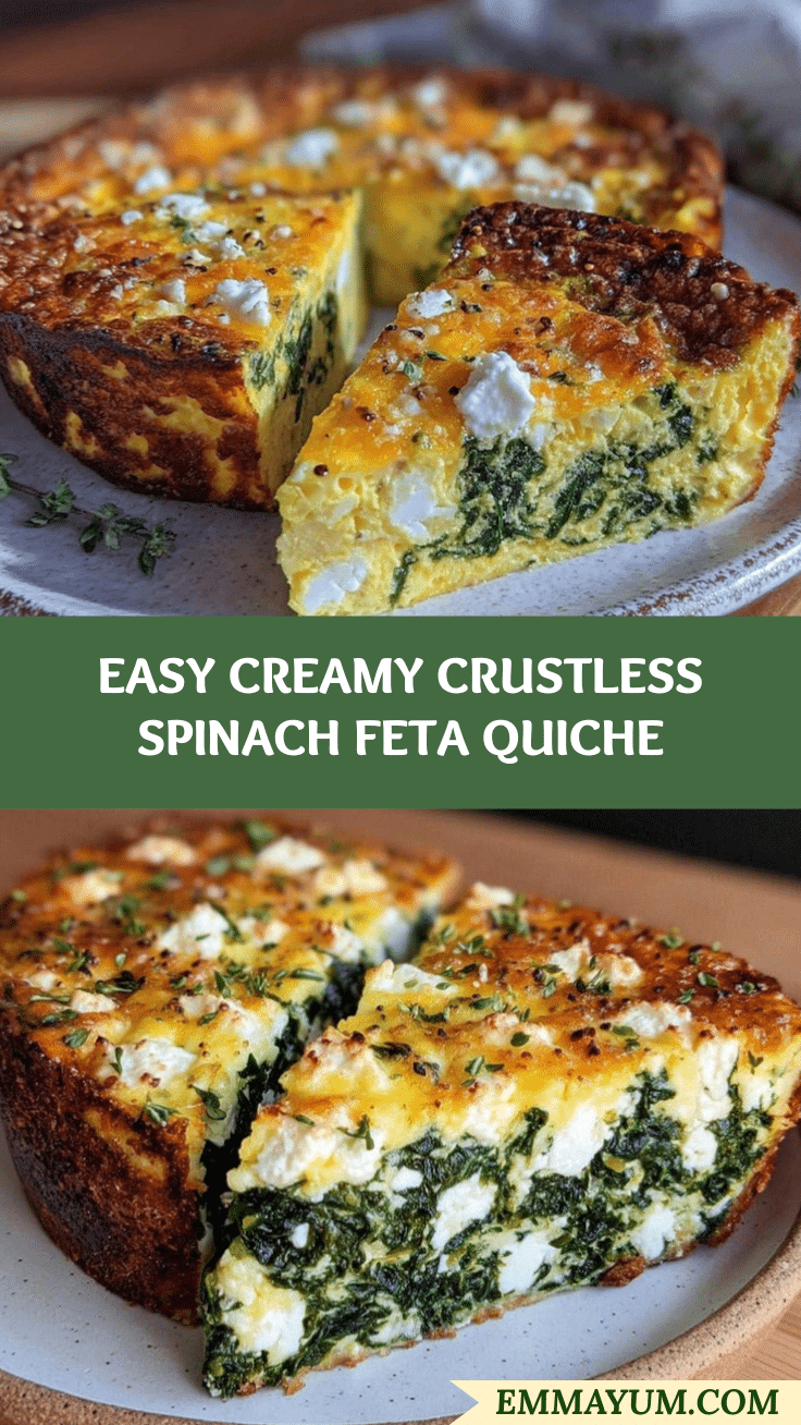 crustless spinach feta quiche recipe