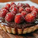 dark chocolate raspberry tart - featured image
