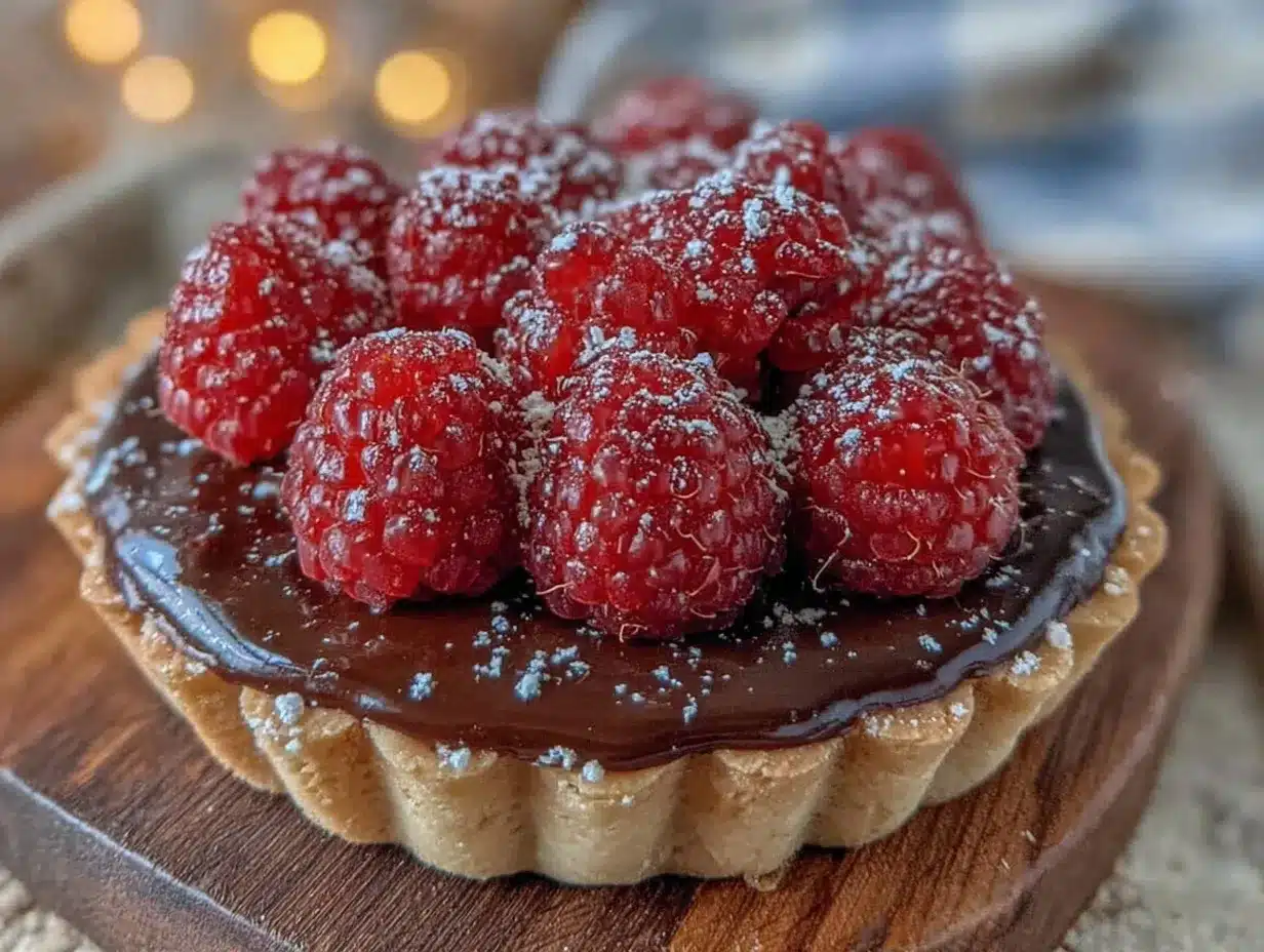 dark chocolate raspberry tart preparation steps