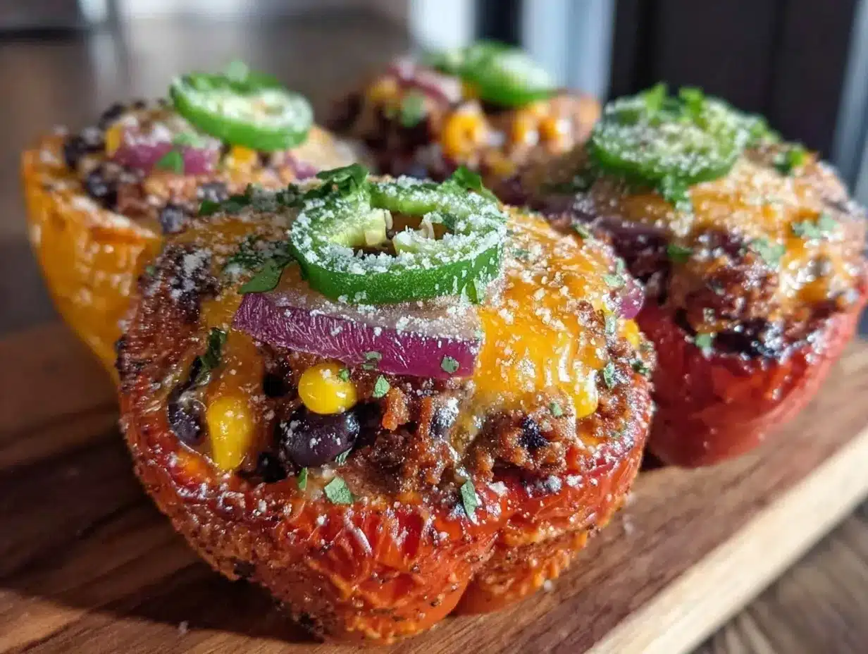 easy cheesy taco stuffed peppers preparation steps