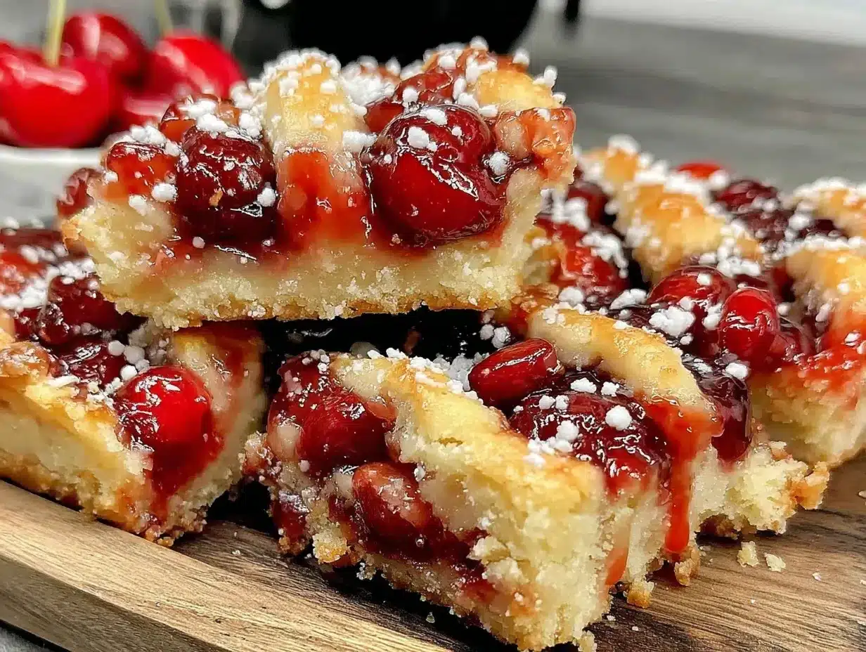 easy chewy cherry pie bars preparation steps