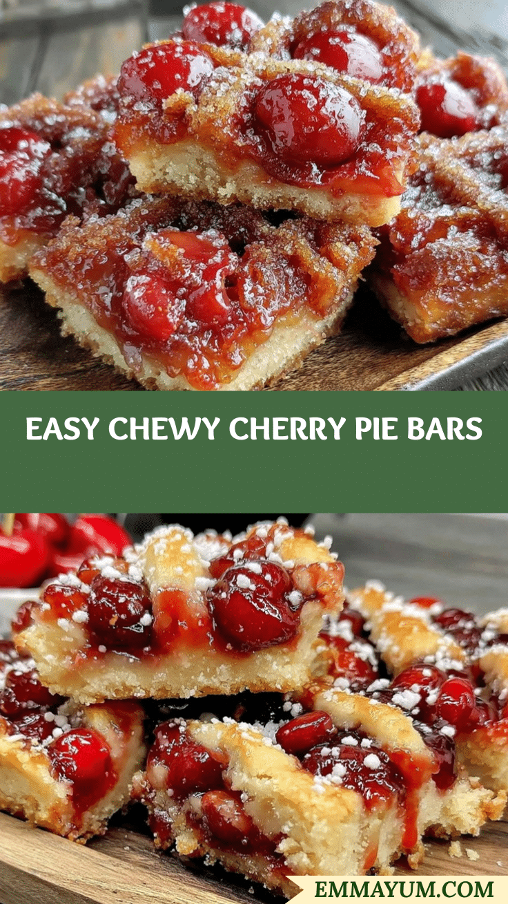 easy chewy cherry pie bars recipe