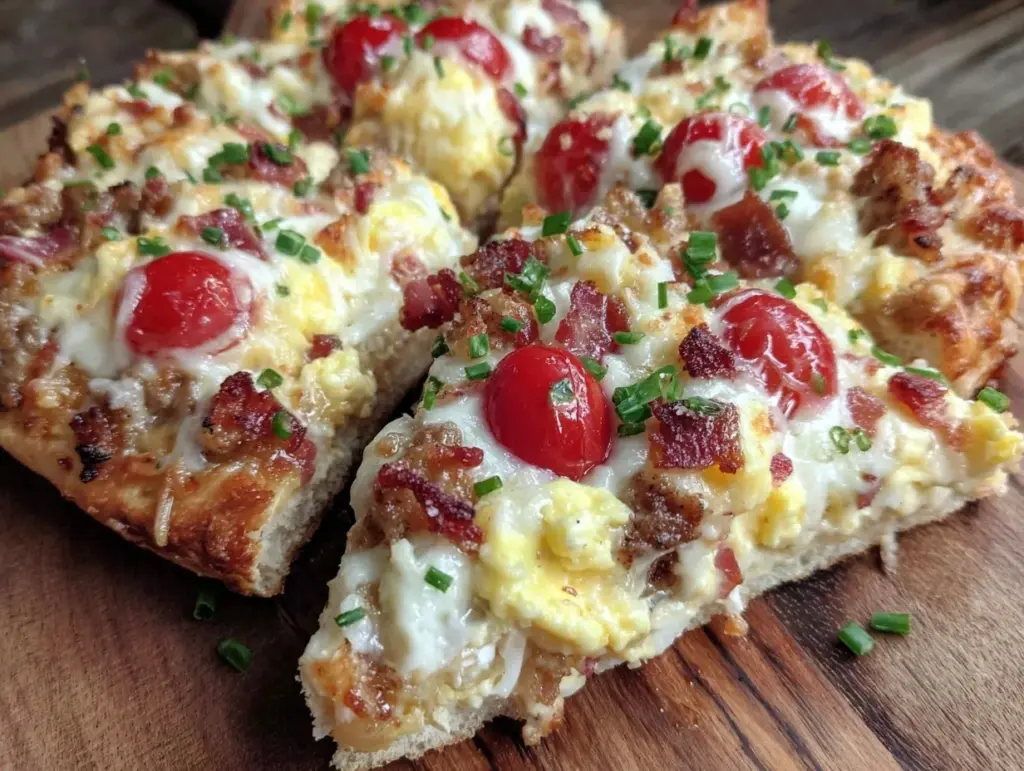 easy crispy breakfast pizza - featured image